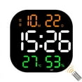 thumbnail image 2 of 11Inch Large Screen LED Digital Wall Clock Humidity Dual Alarm 10Levels Smart Brightness Remote Control Electronic Clock Decor (Black-Green,11 Inch), 2 of 6