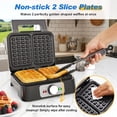 thumbnail image 3 of Sunvivi 2-Slice Belgian Waffle Maker, Electric Waffle Iron with Temperature Control, Nonstick Plates & Indicator Lights, Easy Clean, 3 of 9
