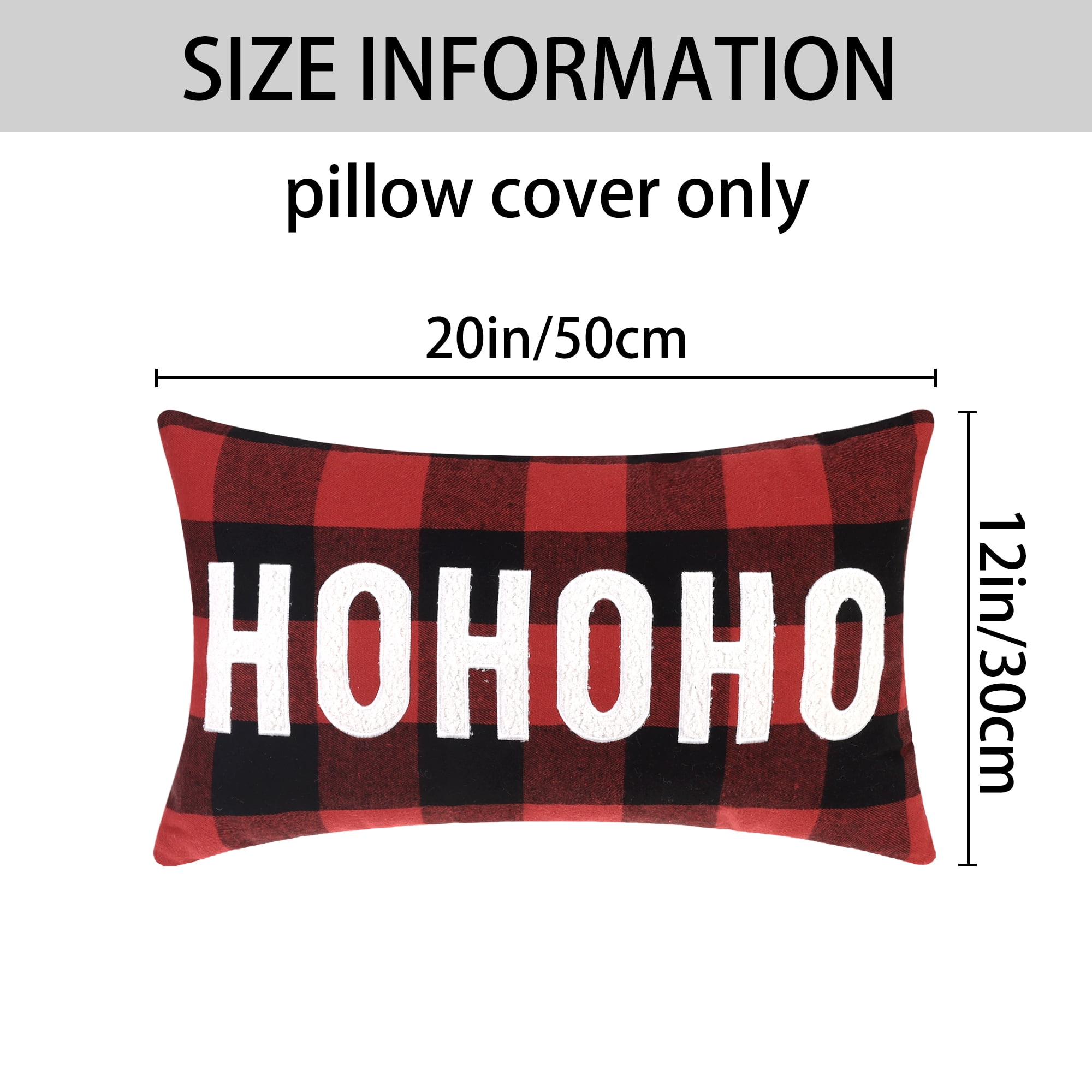 Unique Bargains Plaid Print Throw Decorative Pillow Covers Farmhouse Pillowcase Pack of 2 English 12" x 20"