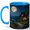 Blue, variant on Moon Cottage Night 11oz Ceramic Mug, Cozy Fantasy House Art