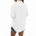 thumbnail image 5 of Dqueduo Womens Button Down Shirts Lapel Long Sleeve Blouses Business Work Shirt Dressy Casual Collared Tops, 5 of 8