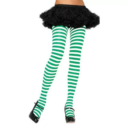 

ZOH0M Women Wide Horizontal Contrast Striped Tights Holiday Opaque Microfiber Stockings Hosiery Footed Pantyhose Clubwear