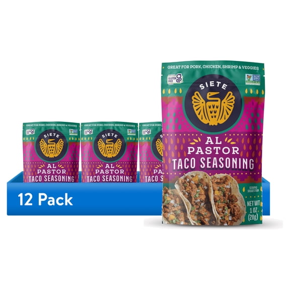 (12 pack) Siete Family Foods Al Pastor Seasoning, 1oz packet
