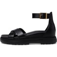 thumbnail image 4 of Cole Haan Fraya Black Leather Ankle Strap Open Rounded Toe Chunky Heel Sandals (Black Leather, 6.5), 4 of 5