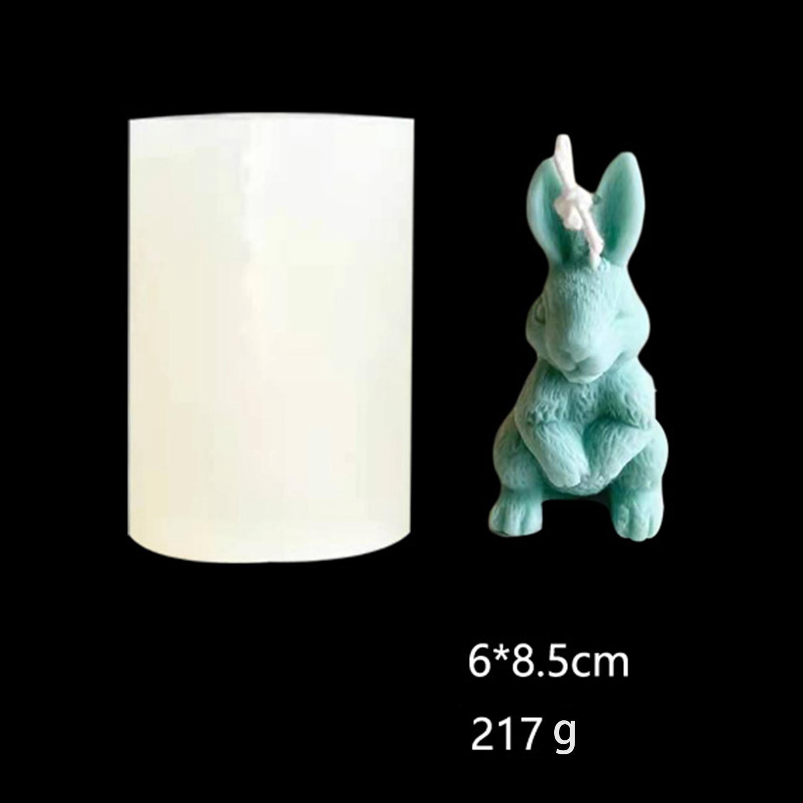 FVDPWYE 2x 3D Rabbit Candle Silicone Molds Bunny Resin Casting Mould Cake Decorating