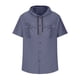 thumbnail image 4 of pstuiky Camisas de manga corta para hombre, Blusa informal de manga corta con capucha, botones y bolsillo con cordón de color sólido para hombre. camisas casuales para hombre l, 4 of 6