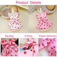 thumbnail image 5 of Small Dog Dress with D-ring,Summer Pet Strawberry Dress with D-Ring,Cute Pink Pet Skirts Outfits for Cat Puppy Small Dog Pink XS, 5 of 7
