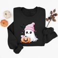 thumbnail image 3 of Trikvn Women's Halloween Sweatshirts Cute Ghost Pumpkin Graphic Pullover Tops Casual Long Sleeve Crewneck Fall Clothes Loose Fit Novelty Holiday Party Shirts, 3 of 6