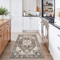 thumbnail image 3 of Beige 3x4 Vintage Low Pile Indoor Area Rug for Entryway, Kitchen, Hallway, Bedroom, Bathroom, 3 of 9