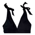 thumbnail image 3 of Traje de Baño Ocean Pacific para Mujer Completo con Nudo en Tirante, Cuello V Negro Talla EG, 3 of 4