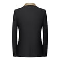 thumbnail image 3 of Ceisia Men's Slim Fit Casual Suit Jacket Colorblock Single Breasted Lapel Collar Long Sleeve Blazer Middle-Aged Business Top Gold XL Gifts, 3 of 6