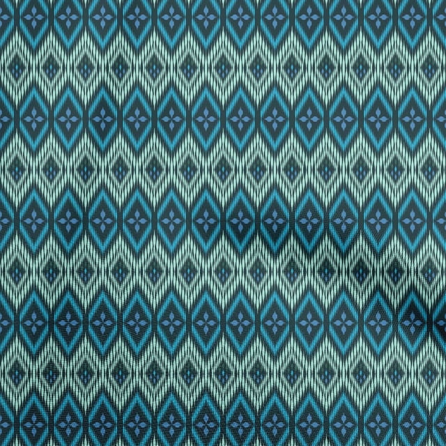 oneOone Rayon Blue2 Fabric Asian Ikat Fabric For Sewing Printed Craft Fabric By The Yard 56 Inch Wide