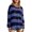 Navy, variant on Womens Trendy Sweatshirts Y2K Teen Girls Loose Fit Sweatshirts Color Block Stripe Crew Neck Long Sleeve Top M