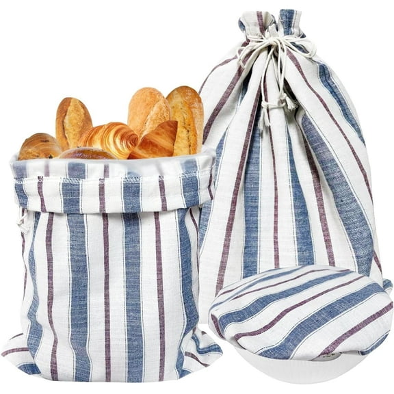 3Pack Reusable Bread Bags for Homemade Sourdough and Proofing Bowl Cover, Keep Loaf Fresh