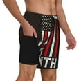 thumbnail image 2 of Kdxio Usa Flag Cross Print Men'S Swim Trunks With Compression Liner 7 Inch Inseam Quick Dry Swim Shorts, 2 of 7