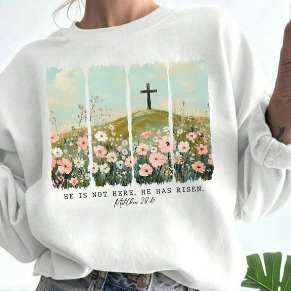 He is Risen Tee Shirt Wildflower Spring Easter Aesthetic Boho Tees Christian Jesus Tshirt