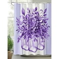 thumbnail image 3 of Eucalyptus Purple Bathroom Curtain 72 Inch Shower Curtain with Hooks, Stripes Bottle Flower Cactus Plant Waterproof Polyester Bath Curtain Washable Bathtub Curtain 60''x 72'', 3 of 6