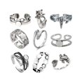 thumbnail image 2 of Ring Stylish Replacement Electroplated Adjustable Anti-rust Portable Animal Gift Lightweight Durable Shape Open End Rings Birthday Gift 9Pcs, 2 of 9