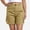 Brown, variant on hoksml Women's Cargo Shorts, Mid-Rise Button Fly with Elastic Back Waist, Nylon Blend Casual Shorts with Multi Pockets