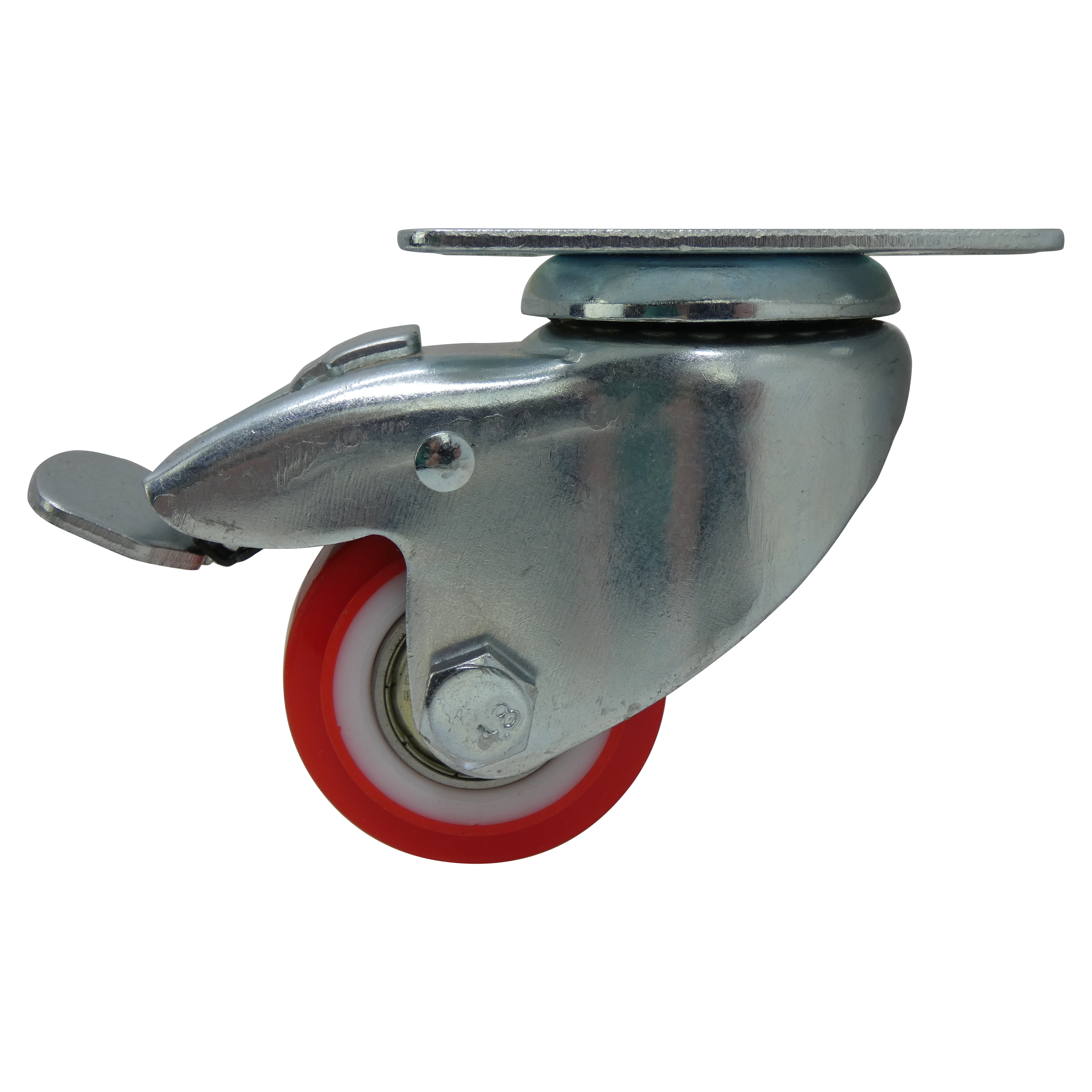 Super Sliders 2 inch Red Polyurethane Locking Caster, 110-lb Load Capacity.   360 Degree Swivel.   1 each