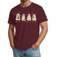 thumbnail image 4 of Mens Halloween Costume Graphic Ghost Print Halloween Tshirts Round Neck Short Sleeve Holiday Halloween Tees, 4 of 5