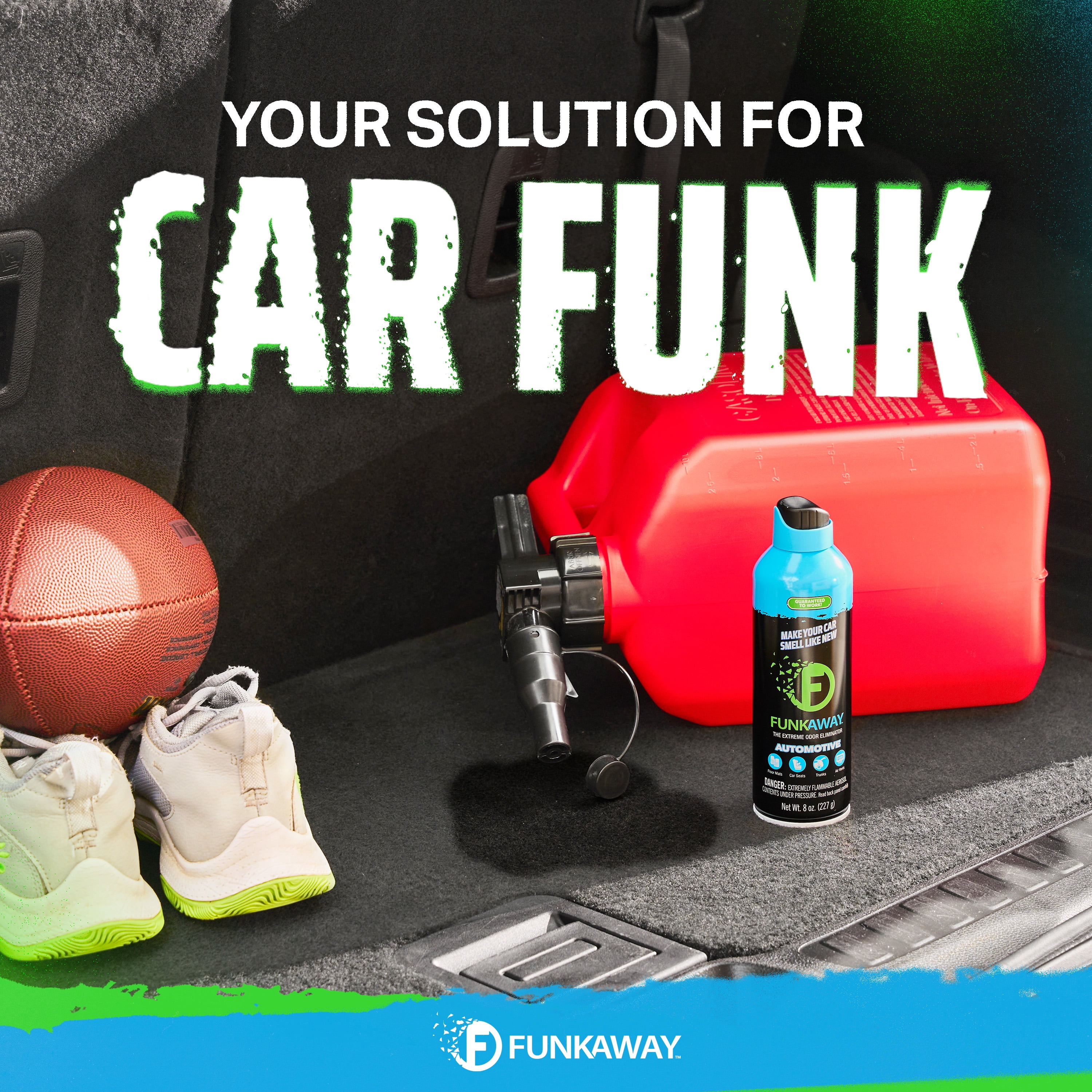 FunkAway Odor Eliminator, Air Freshener & Deodorizer, for Cars and Homes, Aerosol Spray, 8 oz.
