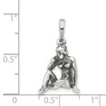 thumbnail image 2 of White Sterling Silver Charm Pendant 16 mm Antiqued Virgo, 2 of 2