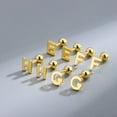 thumbnail image 5 of S925 Sterling Silver Glossy 26 Letters Screw Pin Ear Studs, 5 of 5
