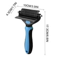 thumbnail image 3 of Pet Dematting Comb, Double Sided Dog Cat Grooming Brush with Stainless Steel Blades, Undercoat Rake for Long Hair Mat Removal, 3 of 9