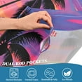 thumbnail image 3 of Yayeee Kitchen Curtains Tier Pair Light Filtering 27"x24" Rod Pocket Short Cafe Window Panel, Palm Tree Sunset Pattern, 3 of 7