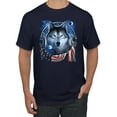 thumbnail image 2 of Wild Bobby American Flag Patriotic Wolf Dreaming Men Tee, 2 of 6