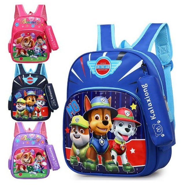 BOY Bags Kids School Bag Hard Shell Paw Patrol Kindergarten Kids Backpack for Children Bag Pack with colorful Paw Patrol character designs. Available in blue, pink, and purple, featuring adjustable straps and a durable hard shell. Perfect for young children as a school or kindergarten backpack.