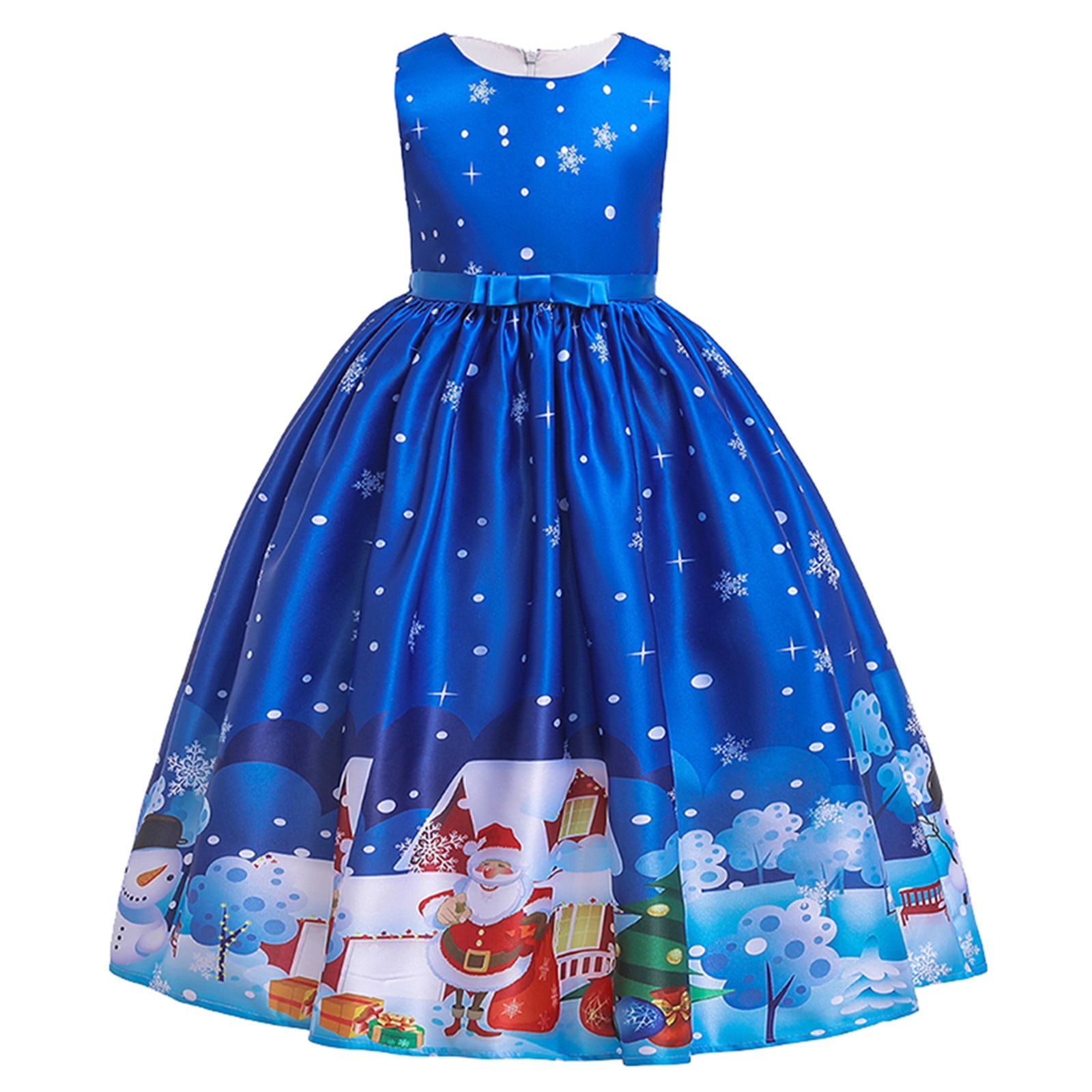 FDDMis Green Satin Dress Red White and Blue Dresses for Girls Boy Baptism Outfit Girls Holiday Outfits Gifts for Age 8-10 Baby Girl Summer Clothes, Sky Blue 8-9 Years