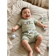 thumbnail image 6 of BemeyourBBs Baby Boys Girls Football Birthday Outfits 1st Years Old Birthday Clothes Short Sleeve Soccer Embroidery Striped Romper Top with Pockets Shorts 2Pcs Set Infant Baby Boy Girl Summer Clothes, 6 of 9