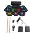 thumbnail image 2 of Juego De Almohadillas De Batería Electrónica, BT MIDI AUX Jack Roll Up Drum Grabación Fácil De Reproducir Para Practicar Para Niños, 2 of 7
