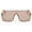 Beige, variant on Oversized Sunglasses for Women Men UV400 Lens Metal Arm Top Rimless Eyewear