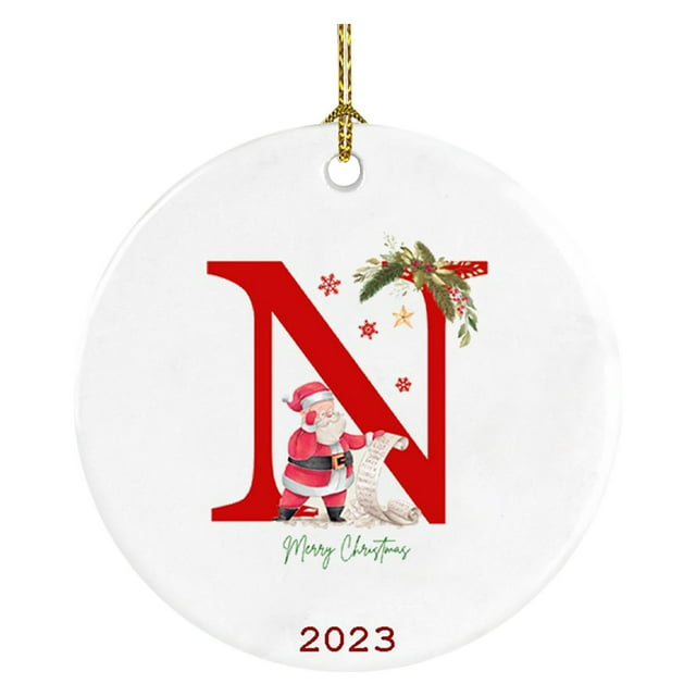 Decoraciones de Navidad Al Aire Libre Decoración Del Árbol de Navidad Colgante Personalizado Navidad 26 Carta Decoración, Decoración Del Árbol de Navidad Regalo de Navidad Decoraciones Del Árbol de Na