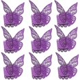 thumbnail image 1 of 50pcs 3d Butterfly Napkin Rings Paper Napkin Rings Table Decoration For Wedding, Dinner, Banquet Purple, 1 of 5