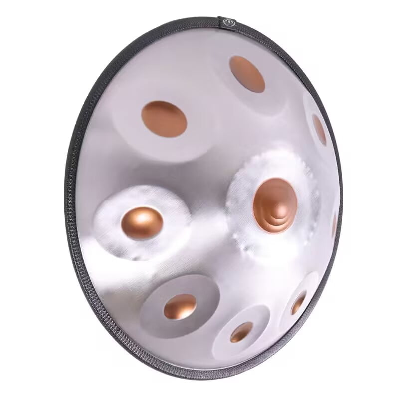 440HZ 22 Inch Ash-Gold 10 Notes Hand Pan Drums D Minor Steel Drum with Soft Bag