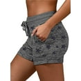 thumbnail image 3 of High Waist Pockets Beach Shorts for Womens Plus Size Stars Print Sports Shorts with Drawstring, 3 of 3