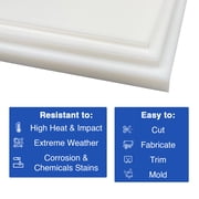 Duco USA-Made HDPE Sheet 1/8 Inch Thick 6 x 6 - 4 Pack of White HDPE Plastic Cutting Board Plastic Sheet for Kitchen, Signs, Crafts, Shelf Board, and Dishwasher Friendly