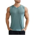 thumbnail image 3 of ZyeKqe Tank Tops for Men Crewneck Sleeveless Muscle Shirts Ribbed Workout Gym Running Tees, 3 of 7