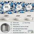 thumbnail image 4 of Designart "Matrix Design In Blue And White" 0 Blue Large Square Mirror - Square Bedroom Mirror Printed Wall Decor - Modern Square Printed Wall Mirror Art, 4 of 5