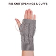 thumbnail image 6 of Gustave 2 Pairs Knitted Fingerless Gloves for Women Winter Warm Mittens Stretchy Half Finger Texting Gloves Arm Warmers with Thumb Hole for Driving Cycling Working, 6 of 8