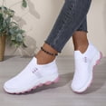 thumbnail image 3 of Rokment Orthopedic Slip on Walking Shoes for Women Lightweight Comfortable Arch Support Platform Wedge Low Heel Athletic Running Tennis Nursing Sneakers White Size 6.5, 3 of 6