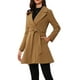 thumbnail image 1 of INSPIRE CHIC Abrigo Elegante para Mujer con Cuello Chal, Abrigo Largo con Cinturón de Invierno, M Marrón, 1 of 6