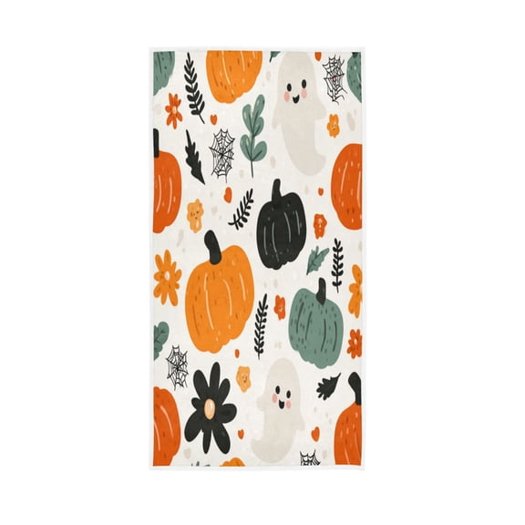 Single-Sided Print Hand Towel Breathable & Soft Towels Wash Cloth for Workout Running Simple Cartoon Halloween Pattern 30x15 Inch