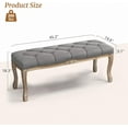 thumbnail image 3 of Dycanpo 45.2"L x 18.3"H French Bedroom Bench Seat Linen Upholstered, Gray, 3 of 7