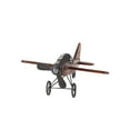 thumbnail image 6 of 16" x 9" Brown Wood Airplane Sculpture with Gray Metal Accents, by DecMode, 6 of 14