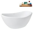 thumbnail image 4 of 75" Streamline G-95-357-PBR Soaking Glossy White Freestanding Tub and Tray With Internal Drain in Polished Brass, 4 of 16